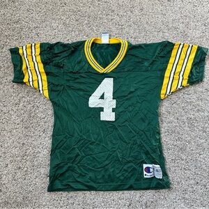 VTG Y2K Champion Brett Favre‎ Green Bay Packers Jersey Youth Size XL Green Gold